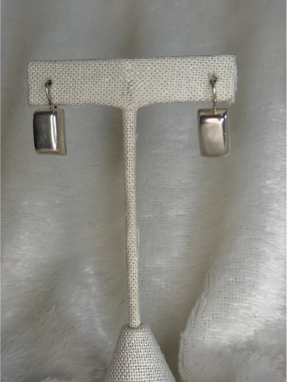 Vintage Silpada W0118 Retired Chunky Modern Rectangle Bar Earrings .925 Silver